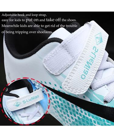 Vlookst Soccer Shoes for Boys & Girls - Unisex Artificial Turf Football Shoes | Indoor & Outdoor Training Sneakers | Black & Gold (EU Size 30-39) - Buy Online on GoSupps.com