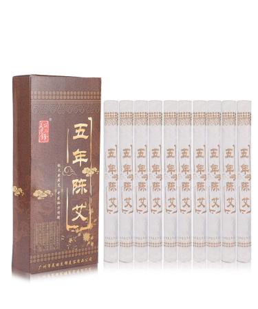 Huairdum pure moxa sticks 10 pieces 5 years chen ai moxibusion strips moxa rollswormwood strips moxibusion equipment bamboo with moxibusion box for streamlining beauty