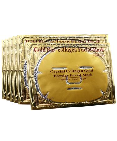 Permotary 12 PCS 24k Gold Gel Collagen Facial Patches, Treatment Deep Moisturizing Facial Pads For Anti Aging Puffiness Skincare Anti Wrinkle Tighten Skin & Revitalize Skin 12 PCS-Facial Mask Gold