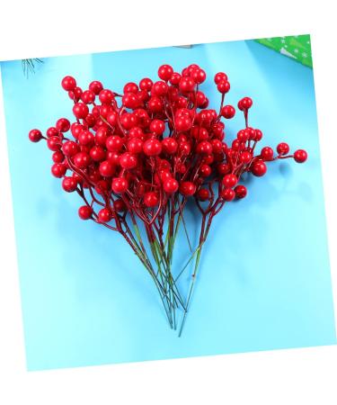 Zerodeko 16pcs Christmas Tree Picks Green Tinsel Garland Christmas Holly Stem Floral Picks with Wire Fruit Decor Christmas Tree Decorations Simulation Berries Picks Wreath Red Artificial - Buy Online on GoSupps.com
