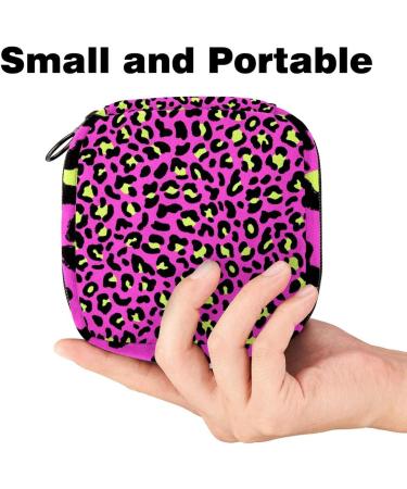 Pink Leopard Exotic Sanitary Napkin Storage Bag | Portable Period Pocket for Women & Teens | Menstrual Cup & Breastfeeding Insert Holder - Buy Online on GoSupps.com