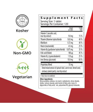 Gaia Herbs Floradix Iron Tablets - 120 Tablets for Enhanced Energy & Vitality - Buy Online on GoSupps.com
