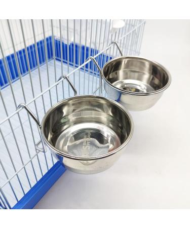 Buy 2 Stainless Steel Food Bowls for Parrot Cages | Hanging Feeders with Hooks | 4 Sizes - Perfect for Birds & Small Dogs (BPS-1130 x 2) - Buy Online on GoSupps.com