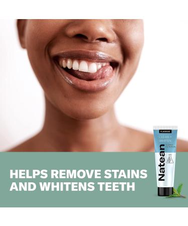 Natean Clean + Whiten Fluoride Whitening Toothpaste - Clean Mint 4.7 Oz Tube - Buy Online on GoSupps.com