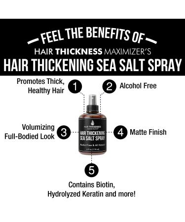 Sea Salt Spray for Hair Thickening with Biotin & Keratin - Alcohol-Free Volumizer for Hair Growth, Beard, Texture - Prevent Hair Loss & Thinning - Men and Women - Buy Online on GoSupps.com