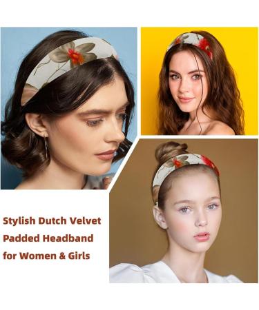 Headbands Women Hair Head Bands 2 Pieces Rose Flower Non Slip Thick Padded Hairband Hair Band Hoops Vintage Thick Hair Wrap Multi-colored 7 - Buy Online on GoSupps.com
