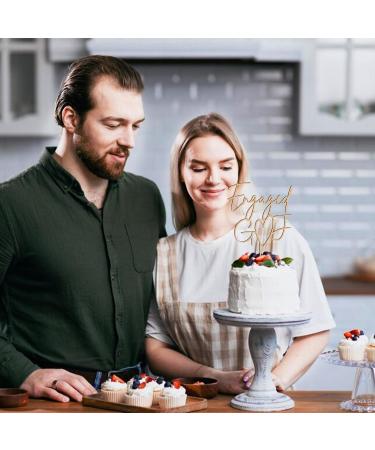 Personalize Pro Engagement Wooden Cake Topper Customise With Any Name We're Engaged Bridal Cake Pick Toppers Rustic Wood Wedding Couple Cupcake Decoration Theme Party Supplies Design-1 - Buy Online on GoSupps.com