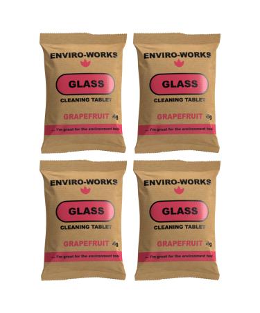 Enviro-Works Glass Cleaning Tabs x4 REFILLS - Eco Friendly Non Toxic - Save On Plastic Waste