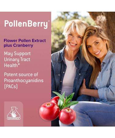 Graminex PollenBerry Dietary Supplement - Cranberry & Flower Pollen Extract for Skin, Urinary Tract & Bladder Health - 60 Capsules - Buy Online on GoSupps.com