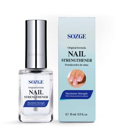 Nail Strengthener, Nail Strengthening Serum Treatment - Extra Strong Nail Strengthener for Weak and Damaged Nails, Use as Top or Base Coat, Cuticle Care for Nail Growth (1 Pack)