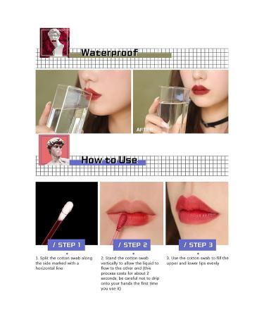PASNOWFU 20 Pcs/Set Tattoo Lipstick Cotton Swab - Haze Red | Waterproof & Long-lasting Lip Stain for Easy Application - Buy Online on GoSupps.com