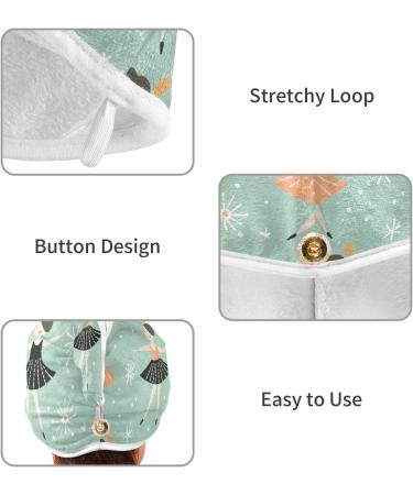Buy Small Ballerinas Teal Hair Towel 2 Pack | Super Absorbent Quick Dry Hair Turbans for Women & Girls - Buy Online on GoSupps.com