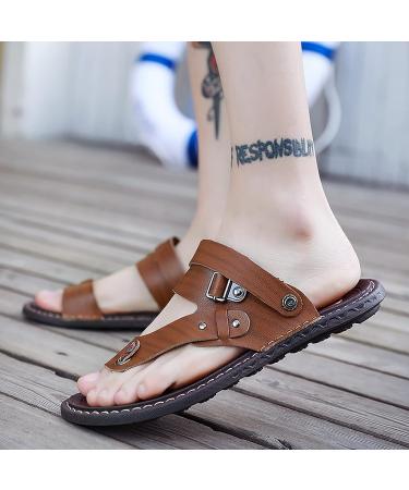Men's Dual-Use Toe Flat Slippers for Bunion Splints & Plantar Fasciitis - Brown, 26cm - Buy Online on GoSupps.com