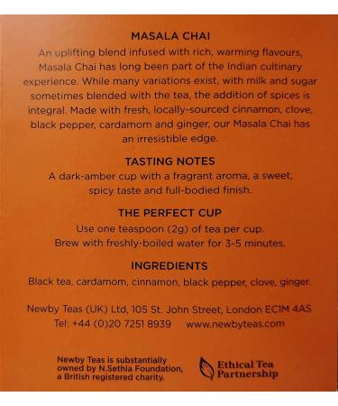 Newby Teas Masala Chai Loose Leaf Tea 100 g - Buy Online on GoSupps.com