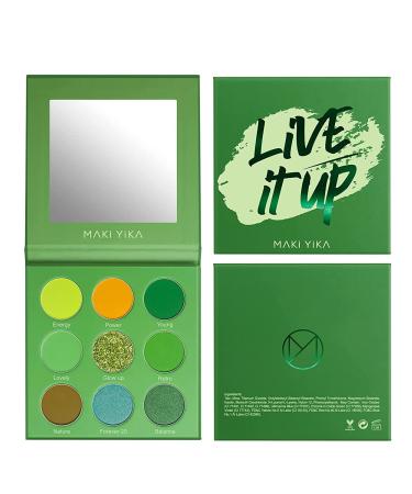 Green Eyeshadow Palette - 9 Matte and Shimmer Colors for Blendable High Pigmented Eye Makeup (#1 Green) - Buy Online on GoSupps.com