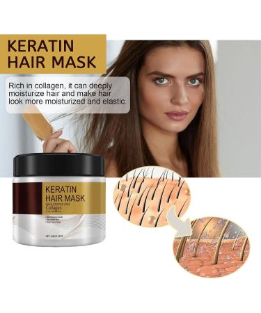 Collagen Hair Treatment for Women Collagen Hair Mask Essence for Dry Damaged Hair Hair Gain Mask for Dry Hair Keratin Hair Mask Deep Repair Conditioner Hair Masks Hair Repair Nourishing Masks - Buy Online on GoSupps.com