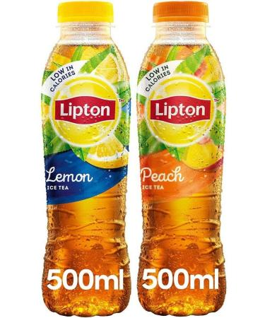 Lipton Lemon 500ml 12 pack & Lipton Peach 500ml 12 pack By shop4less
