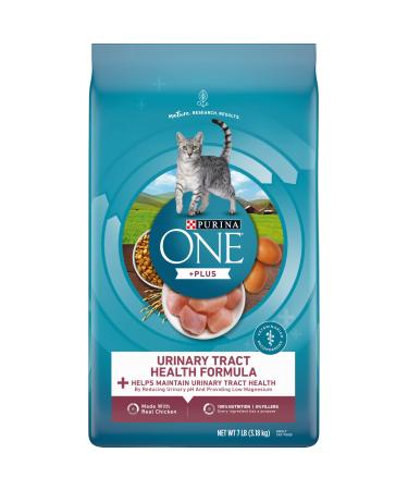 Purina ONE Urinary Tract Health High Protein, Natural Adult Dry Cat Food & Wet Cat Food Dry Food Chicken 7 lb Bag