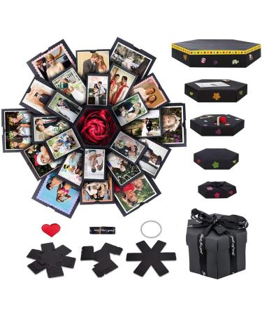 kongchan Explosion Box 6 Faces Creative Gift Box  18.5*18.5INCH Love Memory DIY Handmade Photo Album Scrapbook  Surprise Birthday Gift  Wedding or Valentine's Day (HX001)