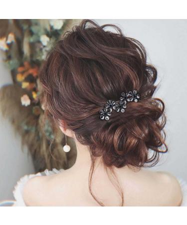 Inilbran Boho Crystal Flower Hair Clip Vintage Flower Hair Barrette Clip Black Flower Hair Pin Clip Decorative Bobby Pins Flower Head Clip Accessories for Women and Girls Everyday Headdress - Buy Online on GoSupps.com