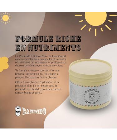 BANDIDO Matte Finish Pomade - Styling Pomade Wax with Creamy Formula for Men | Strong Hold 125ml - Long Lasting Shine | Edge - Buy Online on GoSupps.com