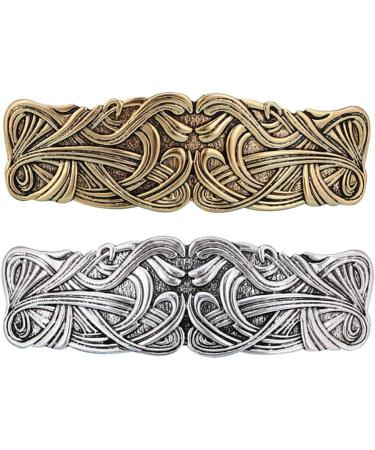 oshhni Viking Large Celtic Hairpin Vintage Style Hair Clip Metal Viking Barrette Hair Decor Personalized Jewelry Great Gift for Mother Wife Girlfrien - Silver - Buy Online on GoSupps.com