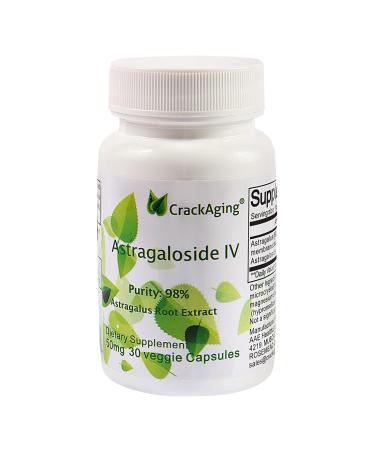Crackaging-Super-Absorption Astragaloside IV 98% 50mg 30 Capsule Anti-Aging DNA Cell Telomere Astragalus Root Supplements