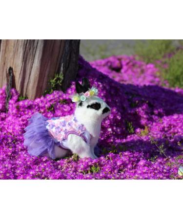 Yekeyi Spring-Summer Princess Dress for Pets - Cute Tutu Costumes for Rabbits Dogs & Cats - XL Violet Leaves Decor - Buy Online on GoSupps.com