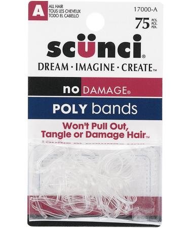 75PK MINI POLYBANDS-CLEAR by Scunci