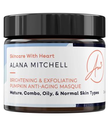 Alana Mitchell Pumpkin Anti Aging Face Mask Exfoliating Natural Face Masks w/Glycolic & Citric Acid Facial Mask for Glowing Refreshed Skin Gel Face Mask for All Skin Types (2 oz)