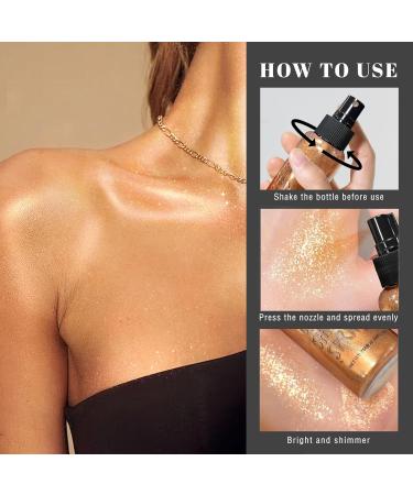Buy Bronze Body Glitter Spray - Moisturizing Shimmer for Face Hair & Body | Quick-Drying Illuminator & Highlighter (#04) - International Shipping Available - Buy Online on GoSupps.com
