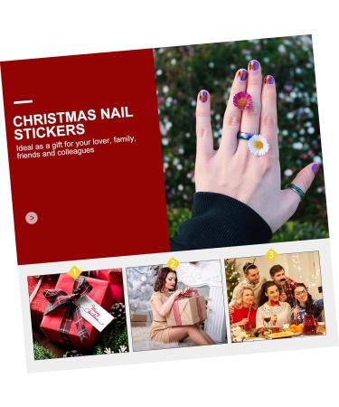 ABOOFAN 4 Sheets Christmas Nail Stickers Christmas Nail Art Stickers Christmas Adhesive Nail Sticker Snowflake Nail Decals Appliques Embellishments Self-Adhesive Nail Decals Winter - Buy Online on GoSupps.com