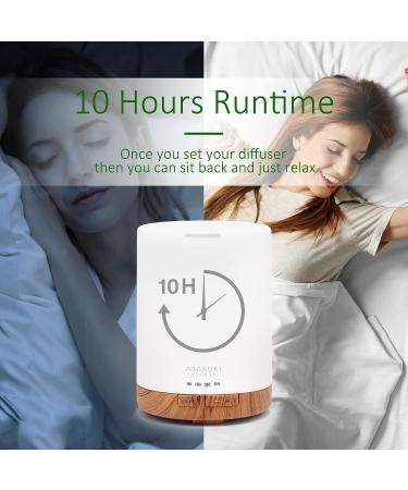 ASAKUKI 300ml Aroma Diffuser with 6Pcs*10ml Pure Essential Oil Set - Z-Yellow Wood Variant | 4 Timer Settings, 15 Color Lights, Auto Shut-Off | Cool Mist Essential Oil Diffuser - Buy Online on GoSupps.com