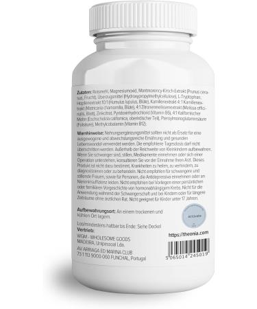 Theonia Night Complex - 100mg L-Tryptophan Chamomile & Lemon Balm | Natural Sleep & Relaxation Supplement | 60 Vegetarian Capsules - Non-GMO - Buy Online on GoSupps.com