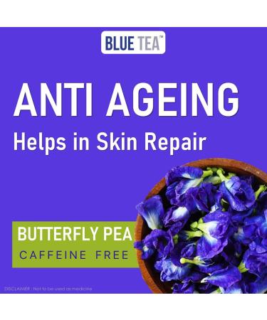 Blue Tea - Butterfly Pea Flower Pyramid Tea Bags | Natural Food Coloring for Iced Tea, Cocktails & Mocktails | Clitoria Flower Herbal Tea in PET Jar - Buy Online on GoSupps.com