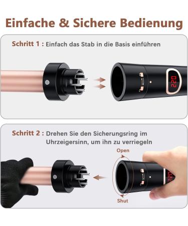 Bestope Pro 6 in 1 Curling Iron Set - Versatile Lockenstab with Attachments Ceramic Curling Wand for Perfect Curls Pink Gold 9-32mm International Shipping Available - Buy Online on GoSupps.com