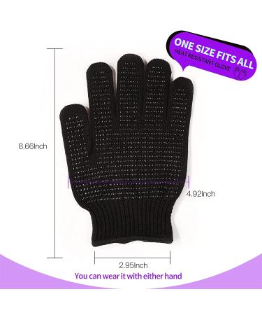 Teenitor Heat Resistant Gloves for Hair Styling - Silicone Bump Mitts for Curling & Flat Irons - Universal Fit, Black - Buy Online on GoSupps.com