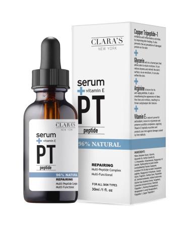 Clara's New York Repairing Peptide Facial Serum with Vitamin E Oil Repairs the Skin's Barrier from Irriation Peptide Helps Scarred Tissue Repair Suitable For All Skin Types 30ml