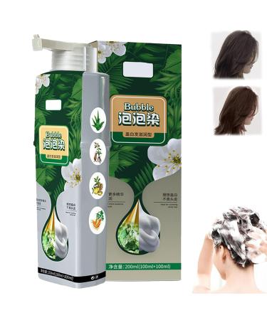 behound Pure Plant Extrait For Grey Hair Color Bubble Dye Plante Bubble Hair Dye Shampooing Essence v g tale Bubble Hair Dye Household Easy-to-wash Hair Washing Color Cream (Brown Black)