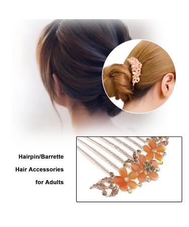 SG Store Flower Hair Comb | Rhinestone Bridal Headpiece for Women & Girls | Decorative Wedding Hair Accessories | Champagne - Buy Online on GoSupps.com