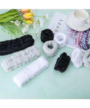 Buy AIEX 9-Piece Makeup Headband Set for Women - Soft Microfiber Spa & Facial Headbands (White Gray Black) - Cute & Comfortable for Every Use - Buy Online on GoSupps.com