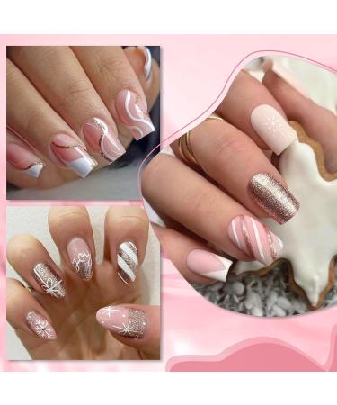 Rechoo Gel Liner Nail Art Set - Pink & Glitter Gel Polish for French Manicure, Drawing, and Painting - Soak Off Formula - Ideal for DIY Home Nail Salon - 2pcs - Buy Online on GoSupps.com