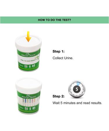 EasyHome 12 Panel Drug Test Cup with BUP & OPI 300 Strip THC, COC, MET, OXY, AMP, BAR, BZO, MTD, MDMA, PCP 5 Pack - Buy Online on GoSupps.com