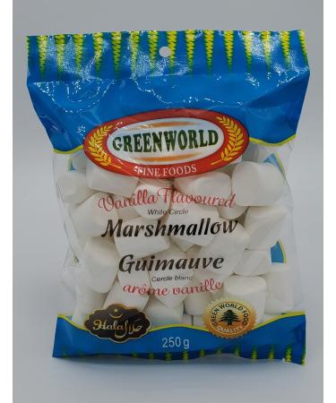 GreenWorld Vanilla Flavoured White Circle HALAL Marshmallow 250g - Guimauve Cercle Blanc Arome Vanille