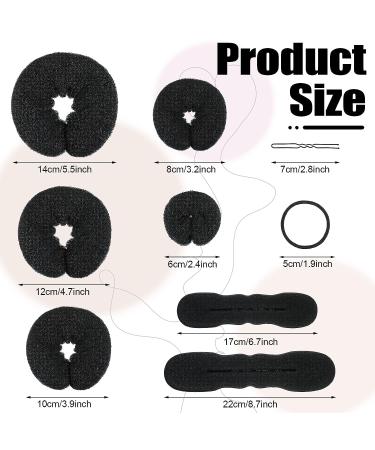 34-Piece Donut Hair Bun Maker Set with Bun Holders, Sponge Foam Buns, Elastic Bands, and Hair Pins for DIY Hairstyles - Buy Online on GoSupps.com
