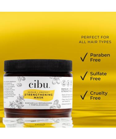 CIBU Repair Strengthening Hair Mask | Deep Conditioning & Hydrating Treatment for All Hair Types | Keratin & Almond Moisture | 12 Ounces - Buy Online on GoSupps.com