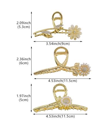 3 Pcs Sunflower Rhinestone Hair Claw Clips - Fashion Hair Accessories for Women - Buy Online on GoSupps.com