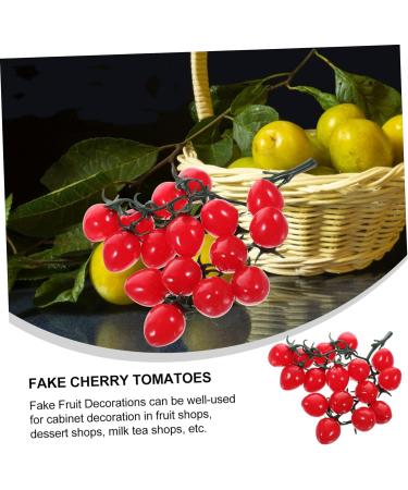 Abaodam String Simulated cherry tomatoes fruit photography props simulated tomatoes fake apples faux yellow home decor Decorative Cherry Tomatoes Photo Props child pvc vegetable fake food Red 18X16CM - Buy Online on GoSupps.com