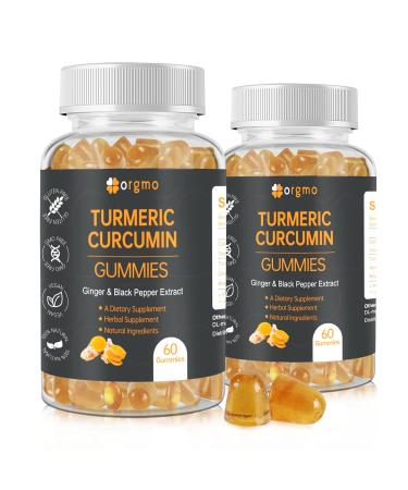 Turmeric Gummies with Ginger & Black Pepper Extract Turmeric Extract with Curcuminoids Joint Support Supplement-Natural Joint Support Vegan Turmeric Ginger Gummies-Non-GMO