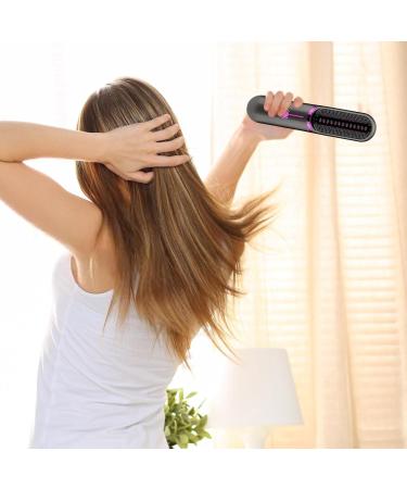 Buy Cordless Ceramic Hair Straightener Brush - Ionic Rechargeable Styling Comb for Women | Perfect for Travel & Thin Hair - Buy Online on GoSupps.com